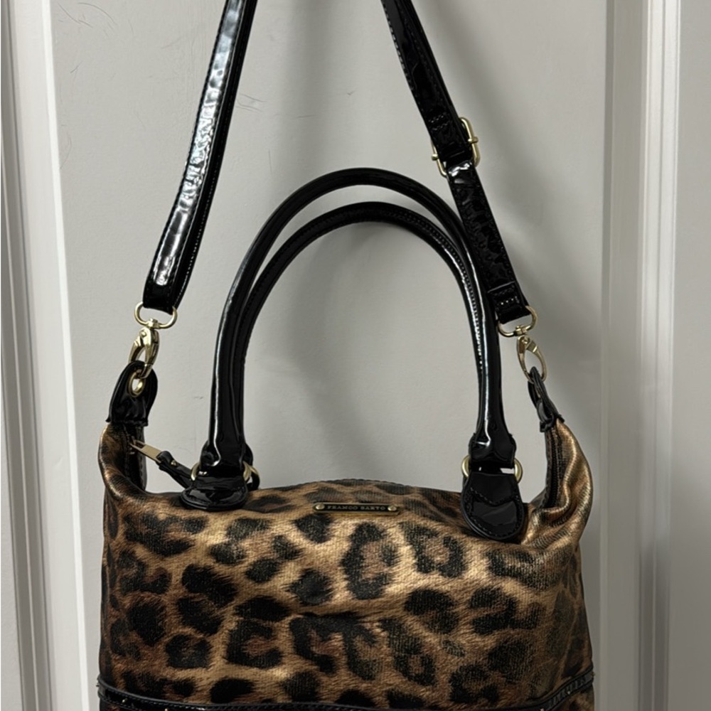 Leopard Print Franco Sarto Women's Bag with Black Accents.